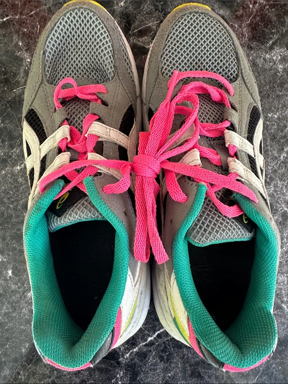Asics Gray, Pink & Green Women's Athletic Sneakers